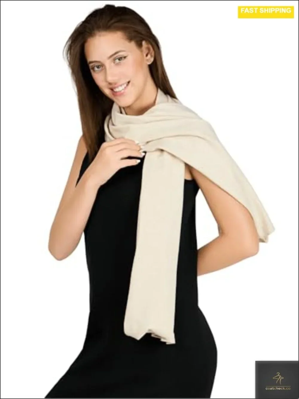 Knitted Shawl Wrap with Sleeves for Women, Soft Viscose Blend, 57 Inch, Machine